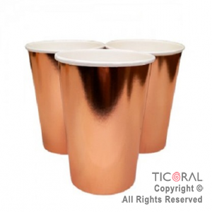 VASO POLIPAPEL ROSA GOLD 266CC x 6 UNIDADES